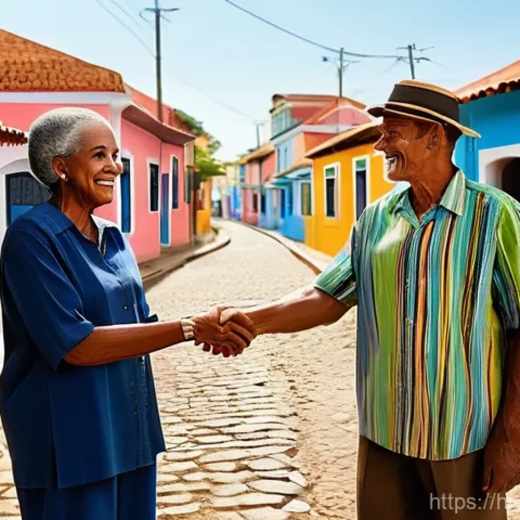 카보베르데 생활 속 금기사항 - **Prompt 1: Warm Cape Verdean Welcome**
"A vibrant outdoor scene in a charming Cape Verdean vill...