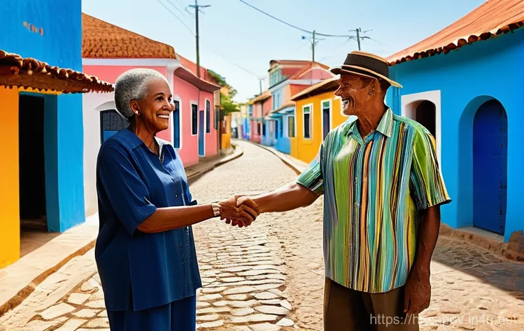 카보베르데 생활 속 금기사항 - **Prompt 1: Warm Cape Verdean Welcome**
"A vibrant outdoor scene in a charming Cape Verdean vill...