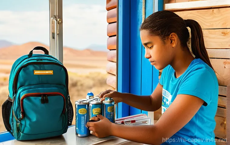 카보베르데 긴급 상황 대처법 - **Prompt:** A diverse family, consisting of two adults and a teenager (all wearing modest, everyday ...