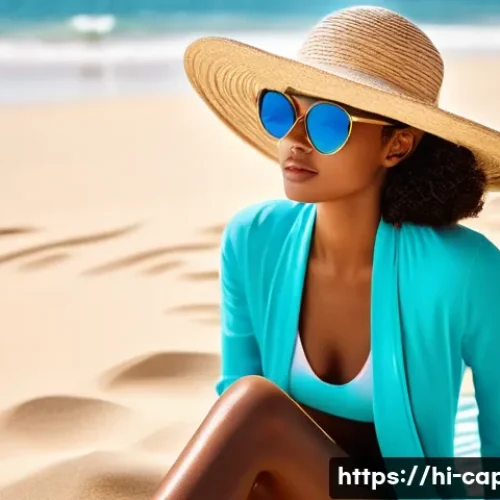 Home 18 카보베르데 여행 중 건강 관리 - **Prompt:** "A person on a sun-drenched beach in Cabo Verde, demonstrating effective sun and hair pr...